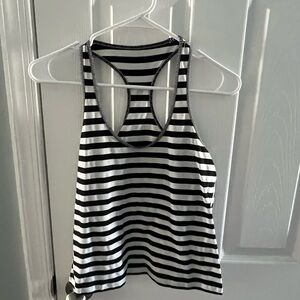 Lululemon Athletica Black and White Fitted Crop Tank Top